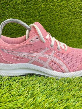 Asics Contend 8 Girls Size 6.5Y Pink White Running Athletic Shoes Sneakers